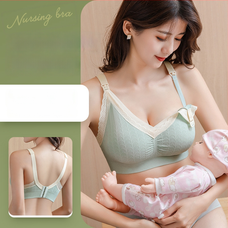 Trudnički dojiljni grudnjak, bezšavni, prozračna čipka, tanke oblikovane košarice, najlon-elastan