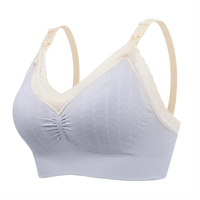 Trudnički dojiljni grudnjak, bezšavni, prozračna čipka, tanke oblikovane košarice, najlon-elastan