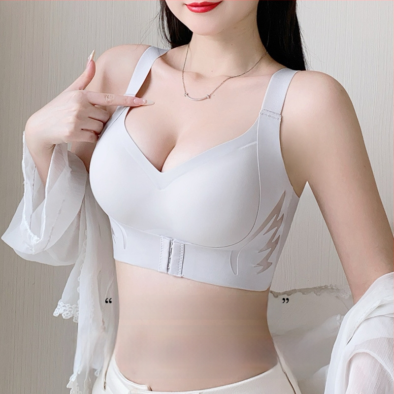 Sutien s prednjim zatvaračem za velike grudi – podizanje, skupljanje, protiv opuštanja; najlon tkanina, pune čašice, tanke oblikovane čašice, fiksne dvostruke naramenice, stražnje četiri reda kopči