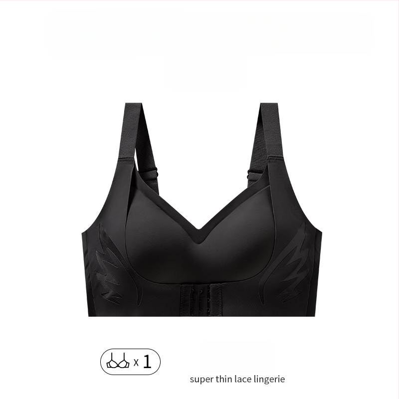 Sutien s prednjim zatvaračem za velike grudi – podizanje, skupljanje, protiv opuštanja; najlon tkanina, pune čašice, tanke oblikovane čašice, fiksne dvostruke naramenice, stražnje četiri reda kopči