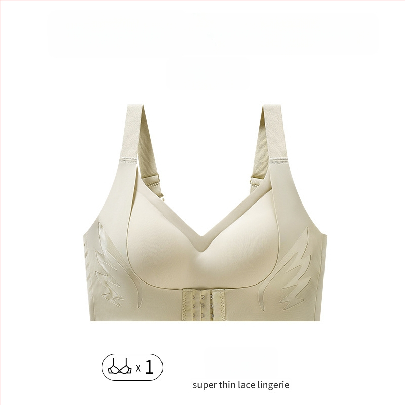 Sutien s prednjim zatvaračem za velike grudi – podizanje, skupljanje, protiv opuštanja; najlon tkanina, pune čašice, tanke oblikovane čašice, fiksne dvostruke naramenice, stražnje četiri reda kopči