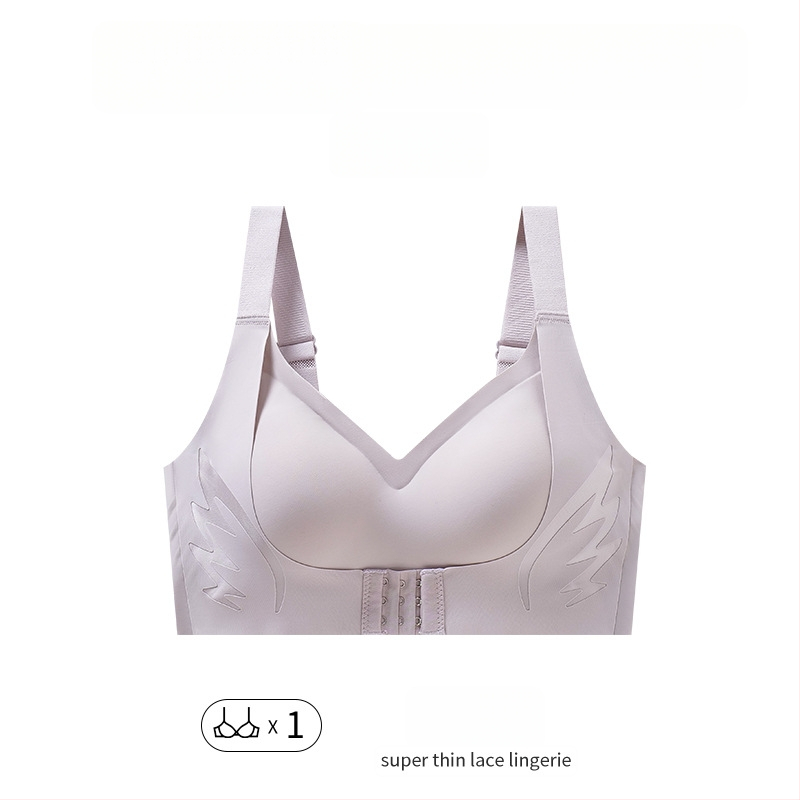 Sutien s prednjim zatvaračem za velike grudi – podizanje, skupljanje, protiv opuštanja; najlon tkanina, pune čašice, tanke oblikovane čašice, fiksne dvostruke naramenice, stražnje četiri reda kopči