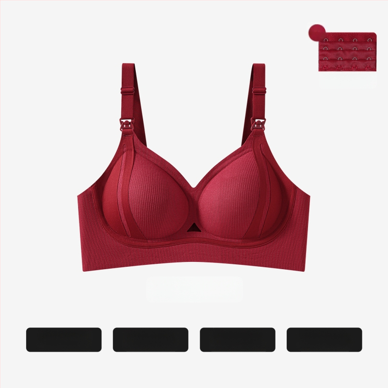 Sutien de alăptare pentru maternitate, bretele fixe, cupe subțiri formate, finisaj lucios, închidere la spate cu patru rânduri de cârlige, material principal viscoză 90–95%