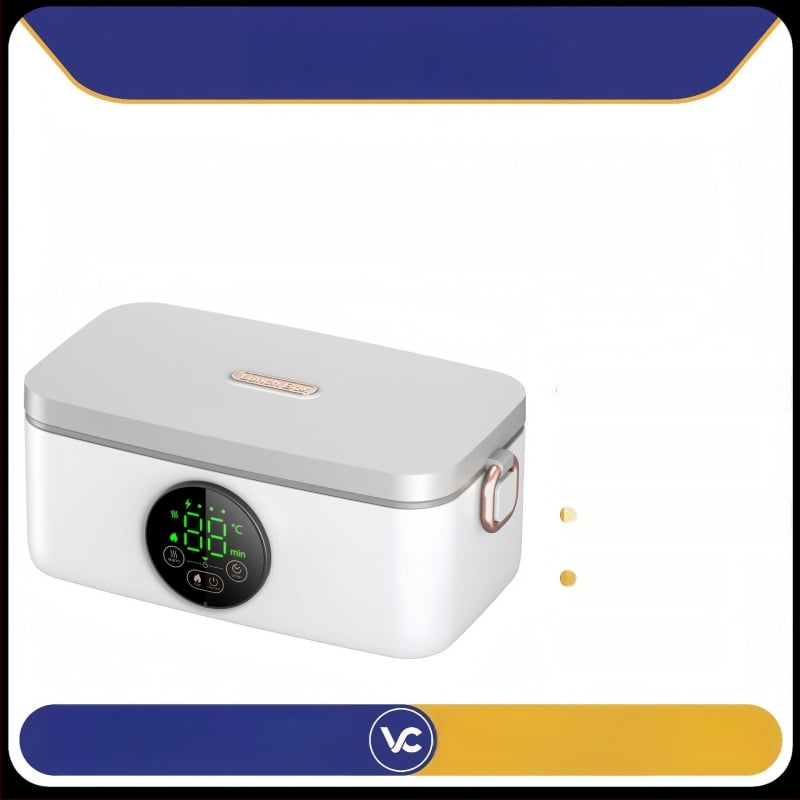 Cutie de prânz electrică fără fir cu încărcare USB, 7,4V 45W, capacitate până la 1 L, corp din plastic, folie interioară din oțel inoxidabil 304