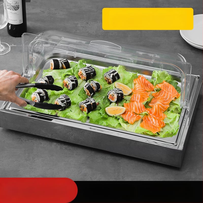 Roostevabast terasest eksponeerimislaud hotellide banketitele — INS stiil, bränd ZHILISHI, mereannide eksponeerimis riiul