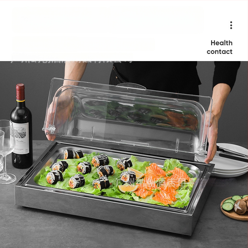 Roostevabast terasest eksponeerimislaud hotellide banketitele — INS stiil, bränd ZHILISHI, mereannide eksponeerimis riiul