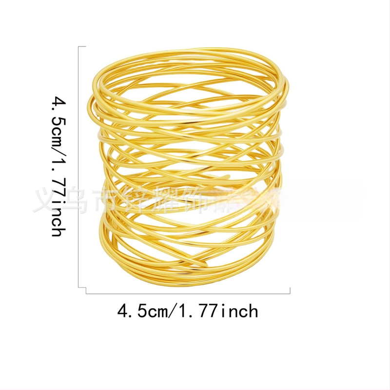 Metallist traadist salvrätiku rõngas - elektroplaaditud, 6-os komplekt, bränd XINYAO, hotellilaua seadistuseks