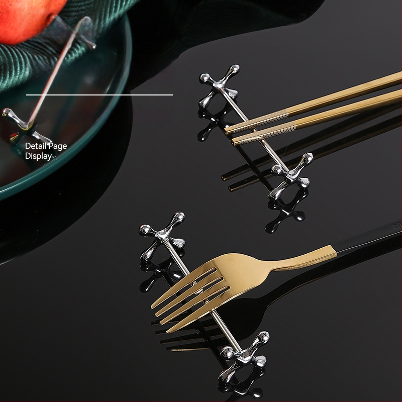 Hotellide metallist söögiriistade hoidja, tsingi sulam, elektroplaaditud pind, kaasaegne minimalistlik disain, E-PALACE bränd, 2-osaline komplekt, kohandamine saadaval