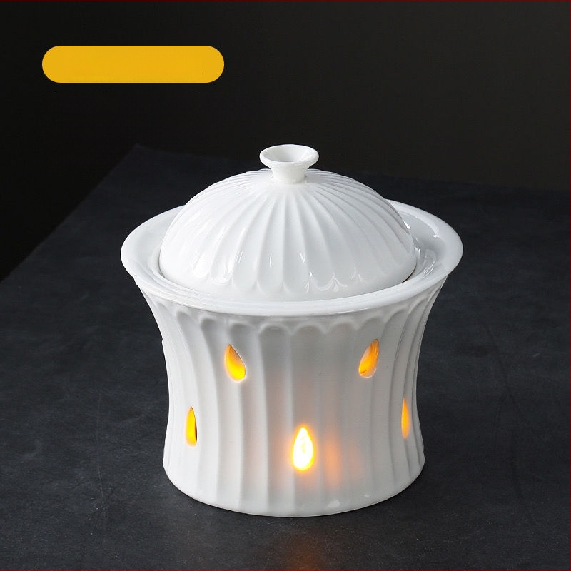 Keraamiline hautamispott küünlaga soojendamiseks - käsitöö, luksuslik lauanõu, sobiv üldiseks kasutamiseks, kohandatav