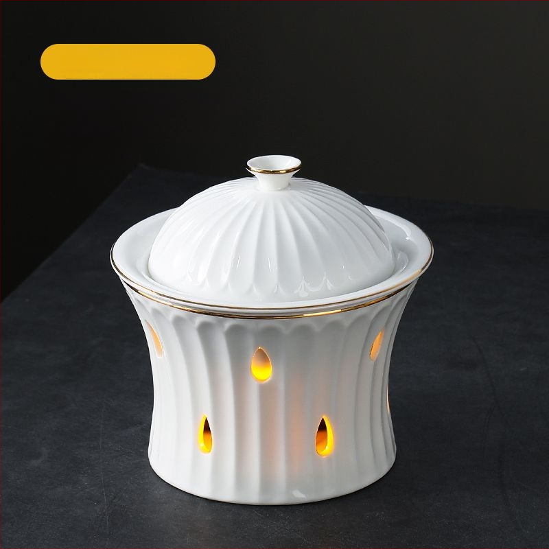 Keraamiline hautamispott küünlaga soojendamiseks - käsitöö, luksuslik lauanõu, sobiv üldiseks kasutamiseks, kohandatav