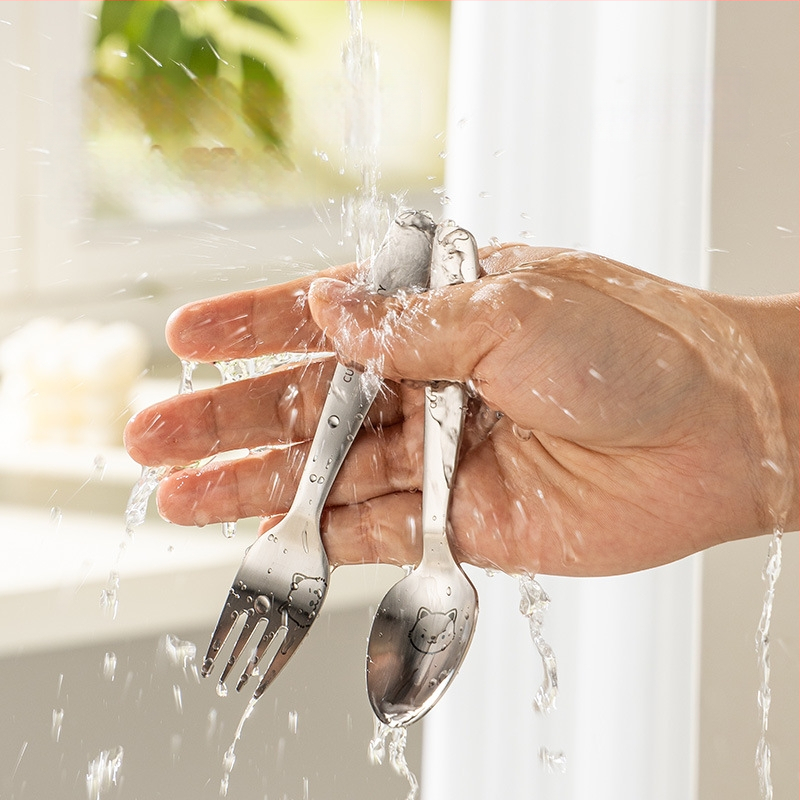 Laste lusikas, roostevabast terasest, panda kujundus, peegeldav viimistlus