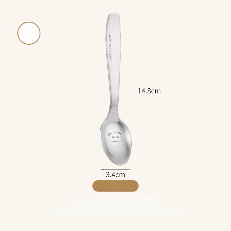 Laste lusikas, roostevabast terasest, panda kujundus, peegeldav viimistlus