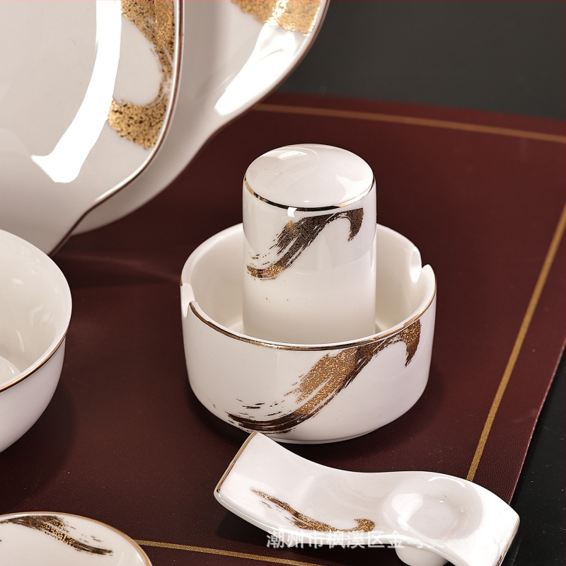Hotellilaua komplekt bone china (>36% luuportselani), kerge luksus stiil, kohandamine, logotüübi trükkimine, kategooria: hotellilaua serveerimine
