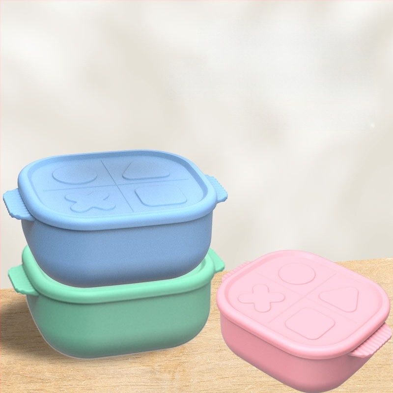 Силиконова кутия за обяд, квадратна, изолирана, подходяща за микровълнова, модерен минималистичен стил, многослойна кутия Бенто