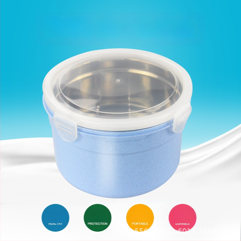 Самозагряваща кутия за обяд, неръждаема стомана 304, кръгла форма, капацитет 1–2 л, запазва топлината, без електрическо захранване