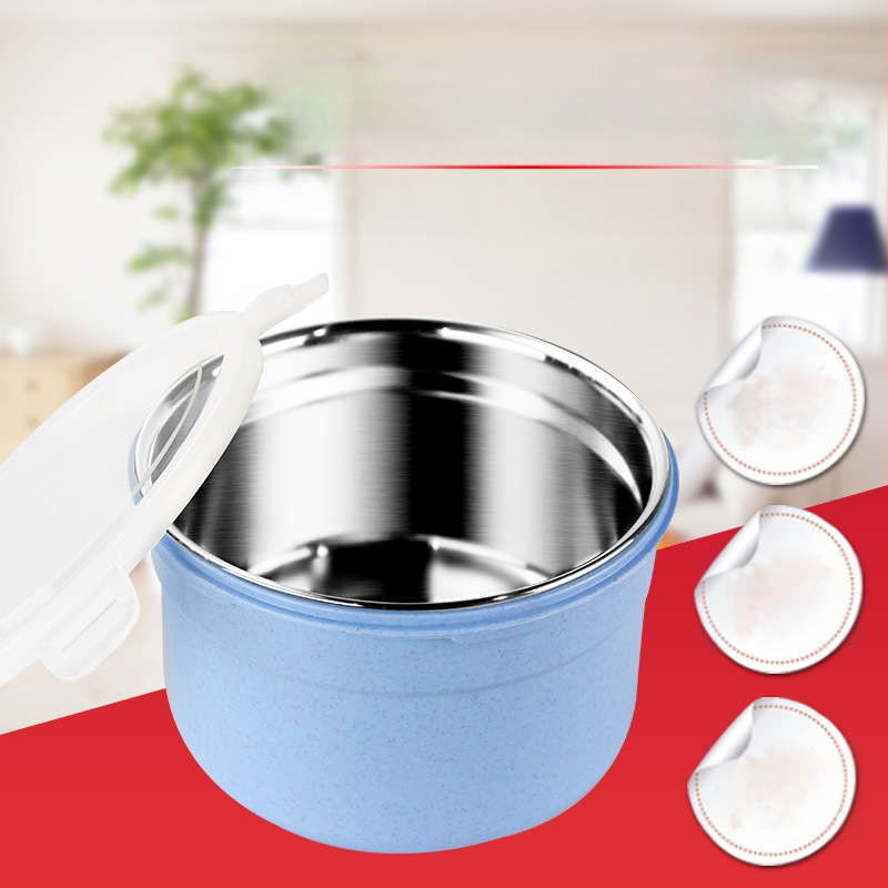 Самозагряваща кутия за обяд, неръждаема стомана 304, кръгла форма, капацитет 1–2 л, запазва топлината, без електрическо захранване
