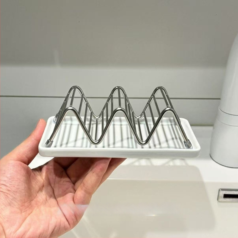 Suport din oțel inoxidabil pentru taco și tortilla, design în formă de V, cu 2 sau 3 compartimente