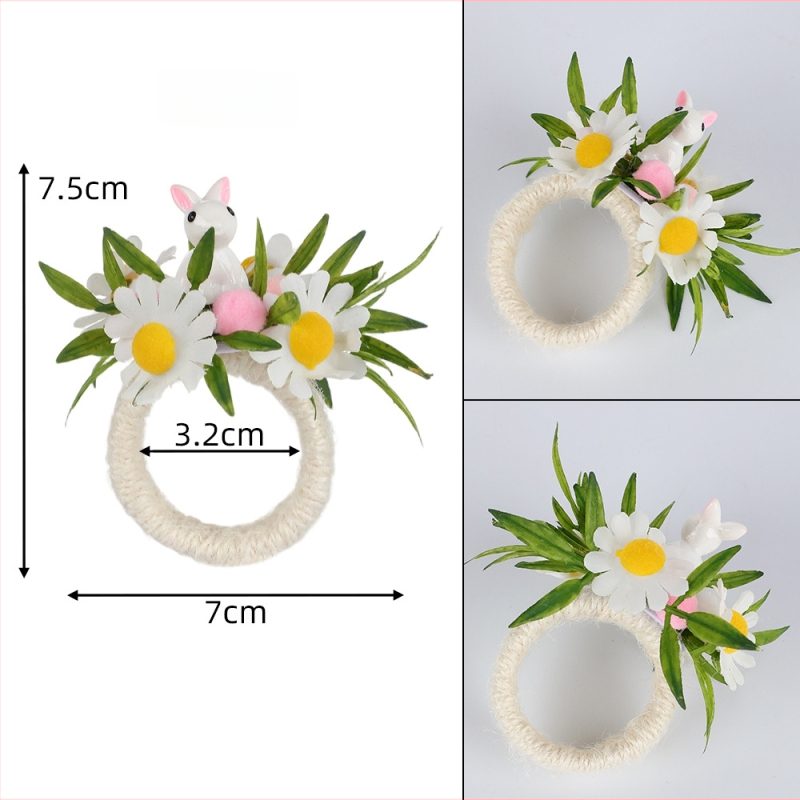 Vaigust salvrätiku rõngas jänku motiiviga — laua dekoratsioon Vab Velyked, käsitöö, karikatuur motiiv, 12-osaline komplekt