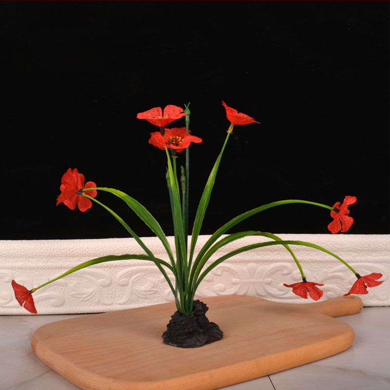 Dekoratiivne taldrik lillemotiiviga, plastikust, käsitsi maalitud pind, päritolu Zhejiang, Uus Hiina stiil, kohandamine saadaval