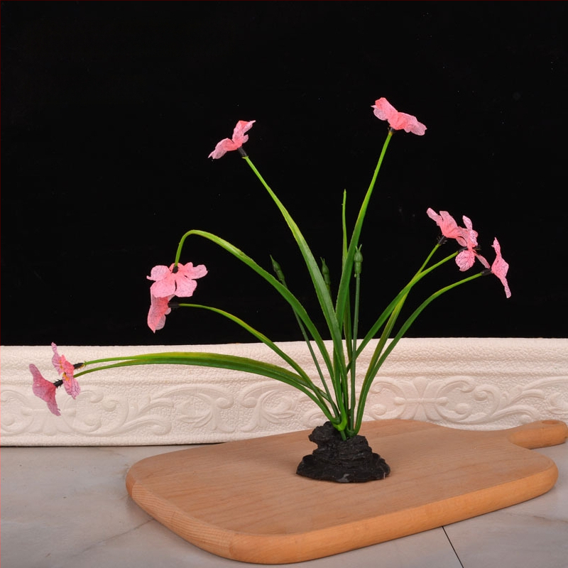 Dekoratiivne taldrik lillemotiiviga, plastikust, käsitsi maalitud pind, päritolu Zhejiang, Uus Hiina stiil, kohandamine saadaval