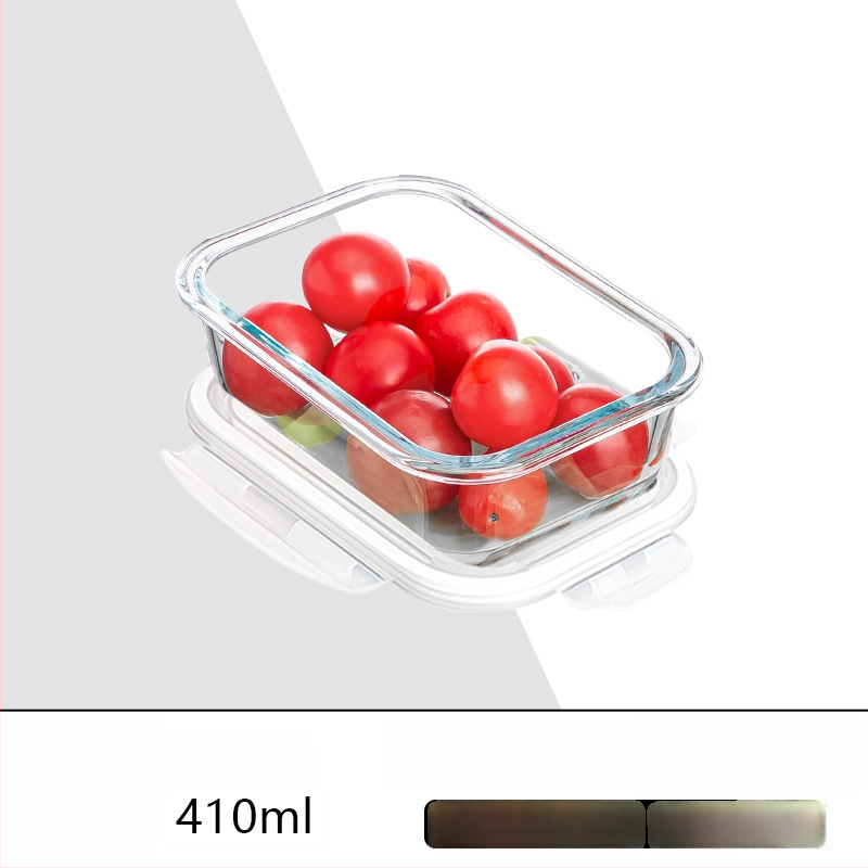 Стъклена кутия за обяд, правоъгълна, боросиликатно стъкло, микровълнова безопасна, 501-800 ml, запазва свежест