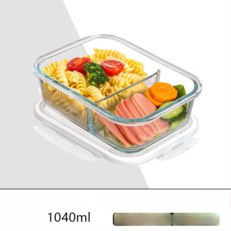 Стъклена кутия за обяд, правоъгълна, боросиликатно стъкло, микровълнова безопасна, 501-800 ml, запазва свежест
