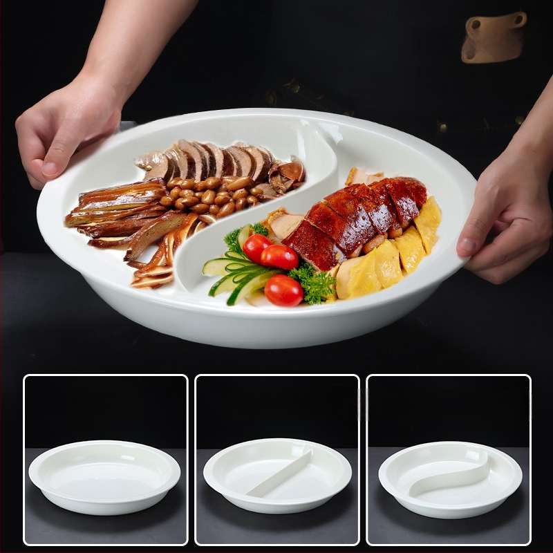 Keraamilised buffee serveerimisnõud hotellidele, ZHILISHI bränd, Hiina stiil, ruudu- ja ümmargused portsjoninõud