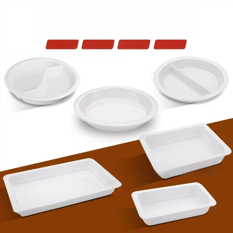 Keraamilised buffee serveerimisnõud hotellidele, ZHILISHI bränd, Hiina stiil, ruudu- ja ümmargused portsjoninõud