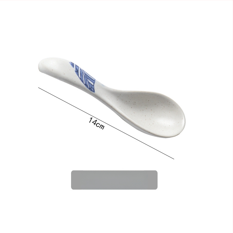 Sinine-valge kaulporcelani laua serveerimis komplekt neljast osast: kauss, lusikas, kaulplaat ja tass (Tao keraamika)