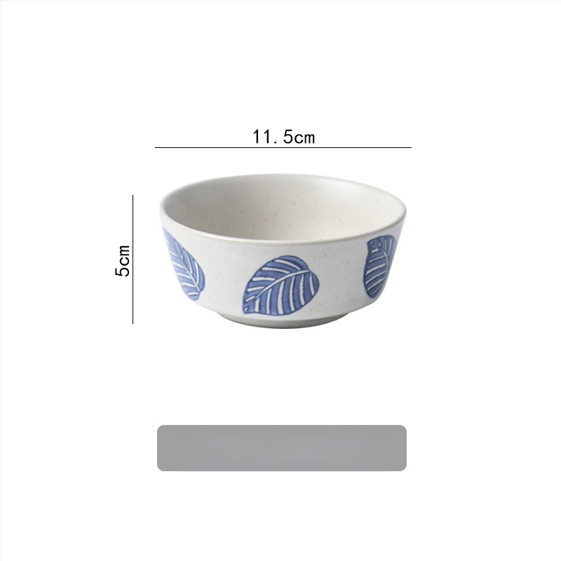 Sinine-valge kaulporcelani laua serveerimis komplekt neljast osast: kauss, lusikas, kaulplaat ja tass (Tao keraamika)