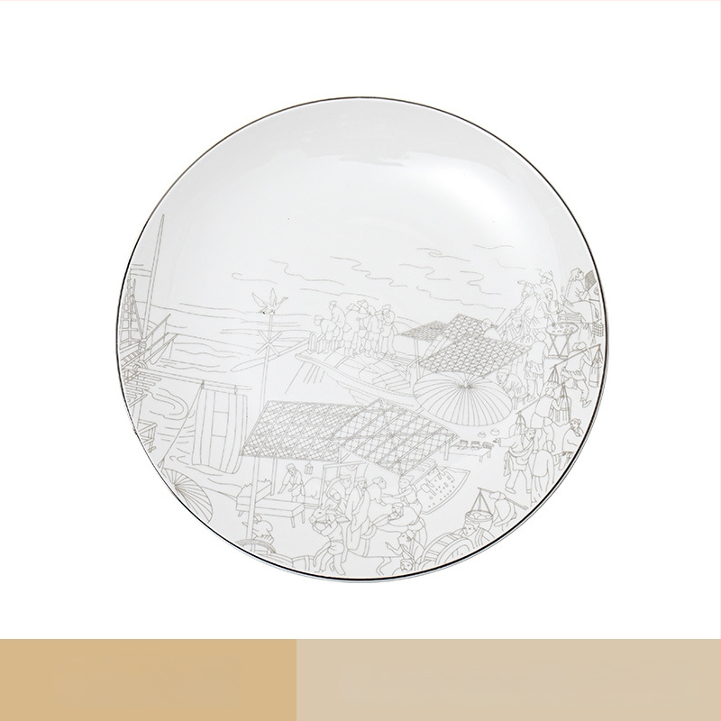 Portselanist hotellilaua serveerimiskomplekt, hiina stiil, glasuurpind, kohandamine ja logotüübi trükkimine