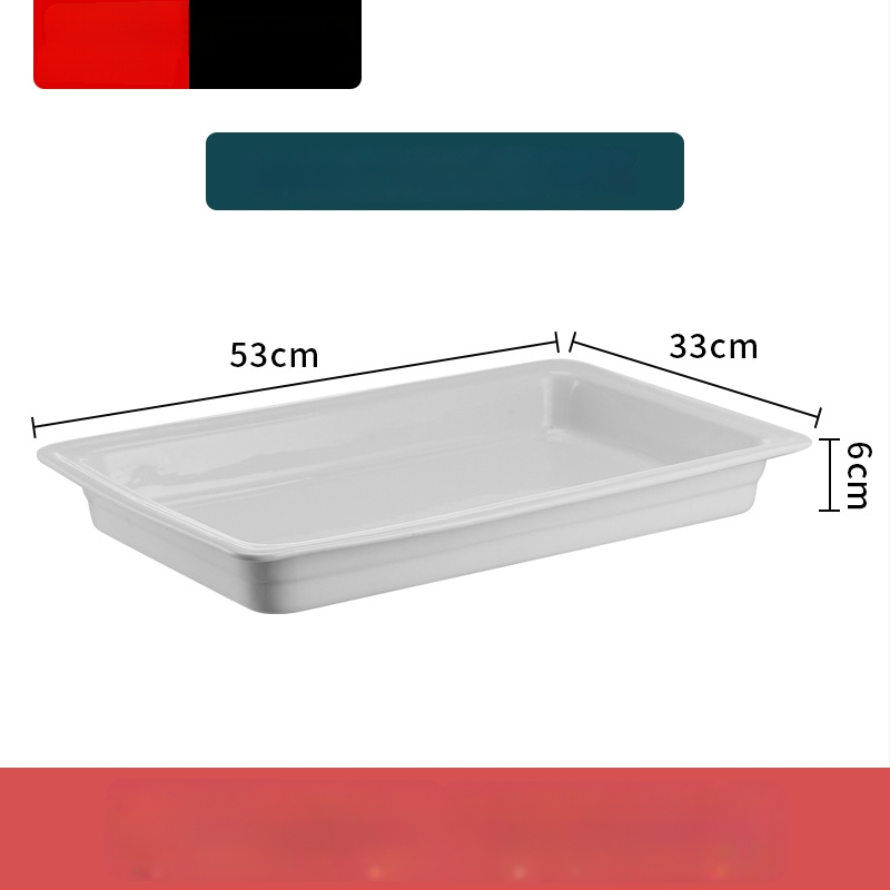 Keraamiline buffee sisemine konteiner soojuse säilitamiseks, ristkülikukujulise toidunõu ja ümmarguse keramikplaadiga, Jiaojiexing kaubamärk, hotellidele ja restoranidele