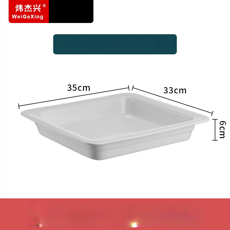 Keraamiline buffee sisemine konteiner soojuse säilitamiseks, ristkülikukujulise toidunõu ja ümmarguse keramikplaadiga, Jiaojiexing kaubamärk, hotellidele ja restoranidele