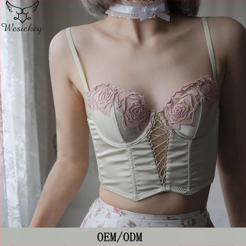 Francuski stil seksi donje rublje za ljeto, tanak retro korzet-vest s ružnim kostima, dugački oblikujući shapewear i push-up grudnjak