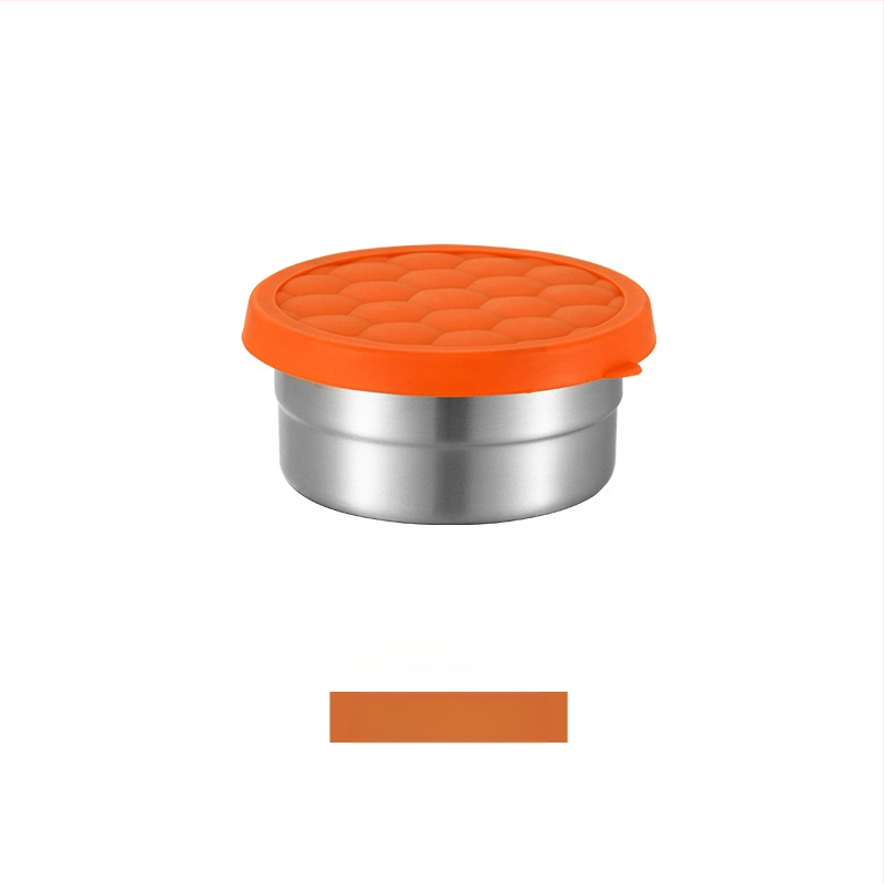 Кутия за съхранение на храна, 304 неръждаема стомана, силиконов мек капак, без електричество, квадратна или кръгла форма, капацитет 0.3–1.0 л