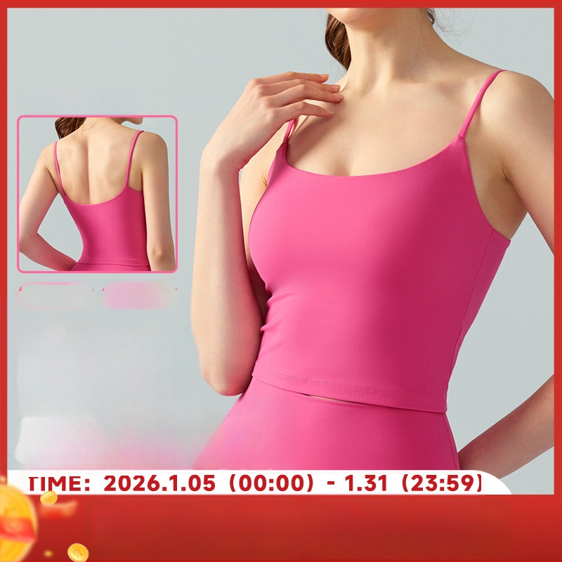Женски потник за йога с подплънки за гърдите, дишащ, тясно прилепващ, 80% найлон, 20% спандекс