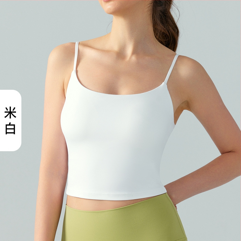 Женски потник за йога с подплънки за гърдите, дишащ, тясно прилепващ, 80% найлон, 20% спандекс