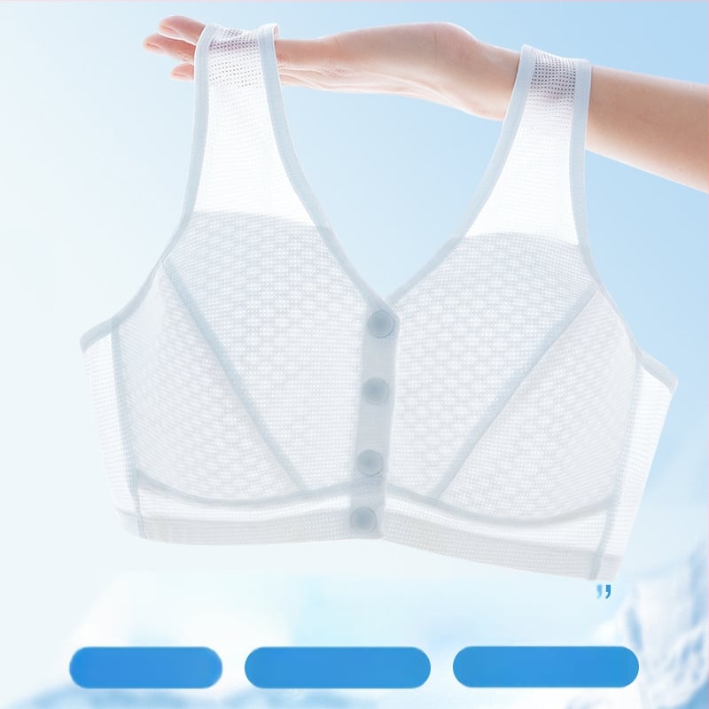 Moteriška liemenėlė vest stiliaus, kvėpuojantis nailonas, medvilnės įdėklas, pilnas kaušelis, priekinė sagtis