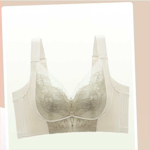 Дантелен повдигащ регулируем сутиен с 3/4 чаши, тънки формирани чаши, мек поддръжка, повдигане и против увисване
