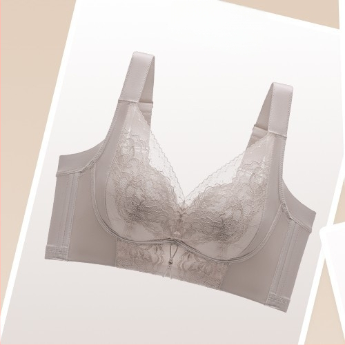 Дантелен повдигащ регулируем сутиен с 3/4 чаши, тънки формирани чаши, мек поддръжка, повдигане и против увисване