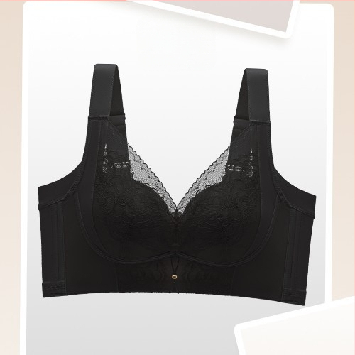 Дантелен повдигащ регулируем сутиен с 3/4 чаши, тънки формирани чаши, мек поддръжка, повдигане и против увисване