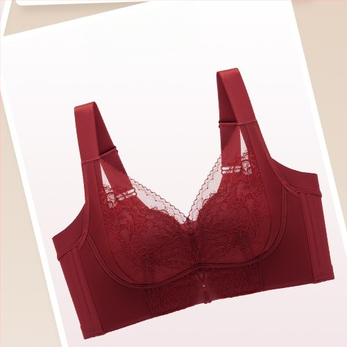 Дантелен повдигащ регулируем сутиен с 3/4 чаши, тънки формирани чаши, мек поддръжка, повдигане и против увисване