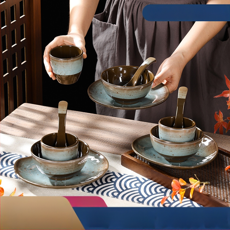 Melamiini lauanõude komplekt nelja osaga – portselanitaoline glasuurmotiiv, kaasaegne stiil, Belein bränd, kohandatav