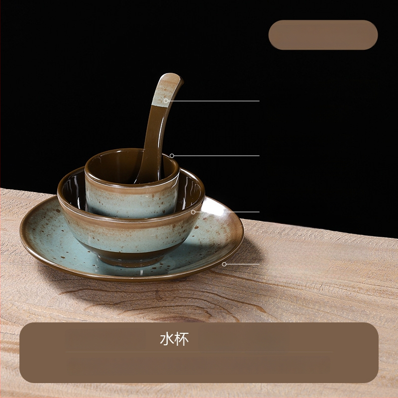 Melamiini lauanõude komplekt nelja osaga – portselanitaoline glasuurmotiiv, kaasaegne stiil, Belein bränd, kohandatav