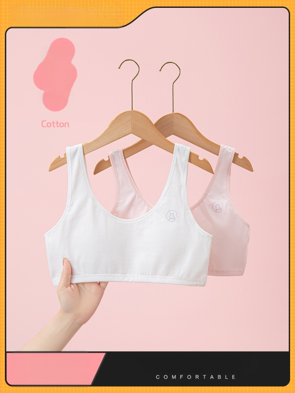 Tütarlapsele mõeldud õmblusteta puuvillane rinnahoidja arengu faasiks, turvalisuse klass A, 95% puuvill