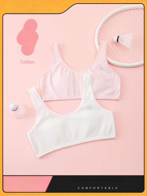 Tütarlapsele mõeldud õmblusteta puuvillane rinnahoidja arengu faasiks, turvalisuse klass A, 95% puuvill