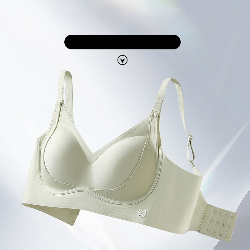 Сутиен от нейлонова материя, средно оформена чашка, фиксирани двойни презрамки, задни три реда закопчалки, повдигащ и регулиращ дизайн