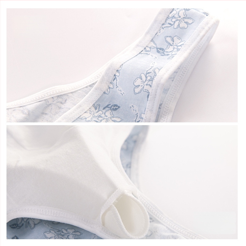 Medvilninis naktinis liemenėlė su priekinio užsegimo, be vielos, pilnos kaušeliai, ploni formuoti kaušeliai, fiksuoti dvigubi petnešos, 100% medvilnė