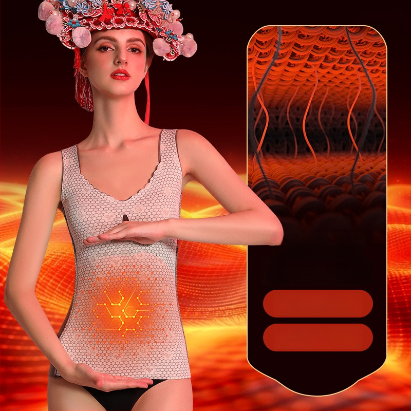 Termični shapewear top za oblikovanje tijela s podiznim trakama i jastučićima za prsa, antibakterijski kašmir grudnjak, svilen bazni sloj