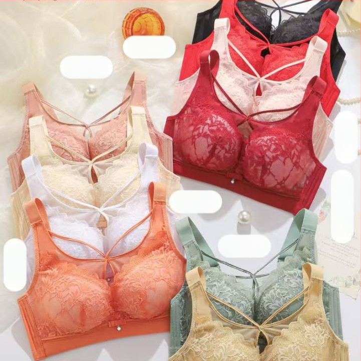 Bešiuotinė braletė su prancūziško stiliaus nėriniais, be siūlių dizainas, pilnas kaušės forma su putų įdėklu, pagrindinis nailoninis audinys, įdėklas iš spandekso, fiksuoti peties dirželiai, nugaros keturių eilių kabliukų užtrauktukas